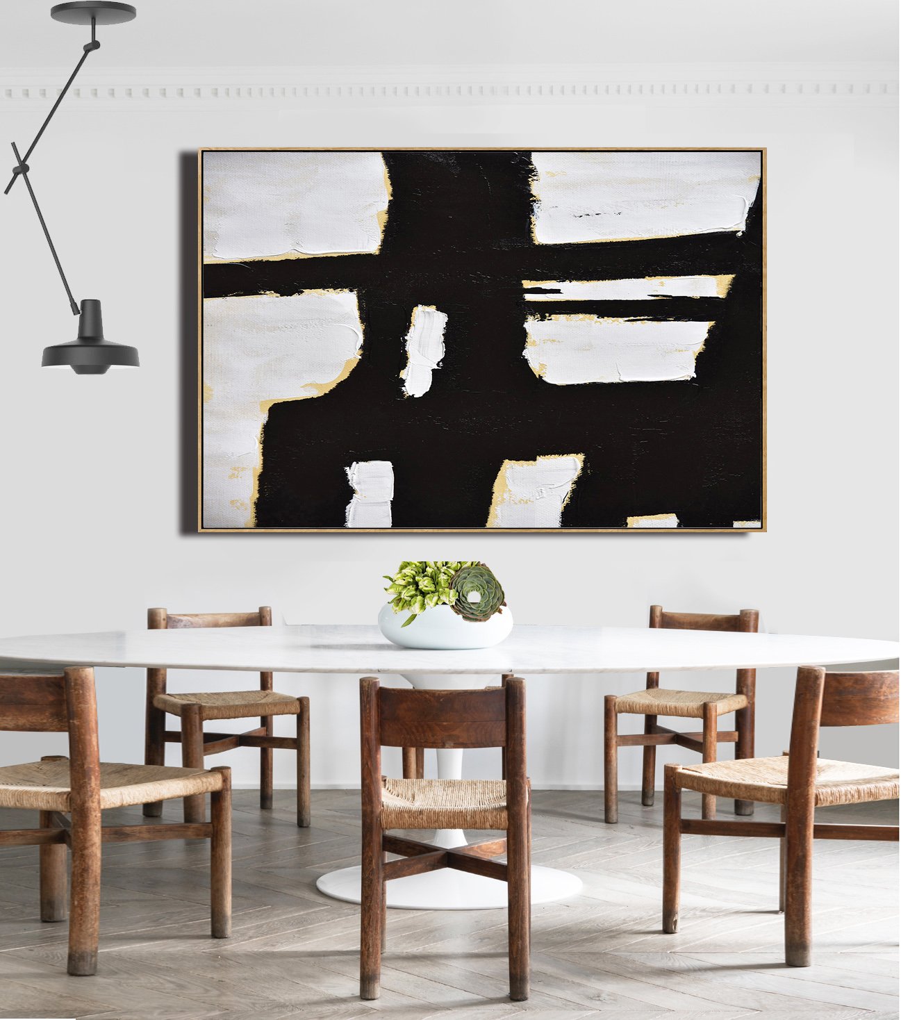 Horizontal Palette Knife Minimalist Art #C17Z